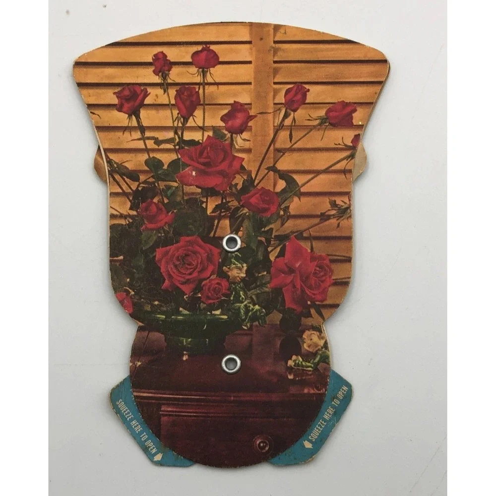 VINTAGE Somerset floral co.  Evansville, IN FAN‎ advertising Bouquet roses EUC